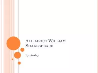 All about William Shakespeare