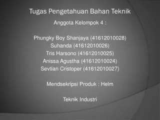 Tugas Pengetahuan Bahan Teknik