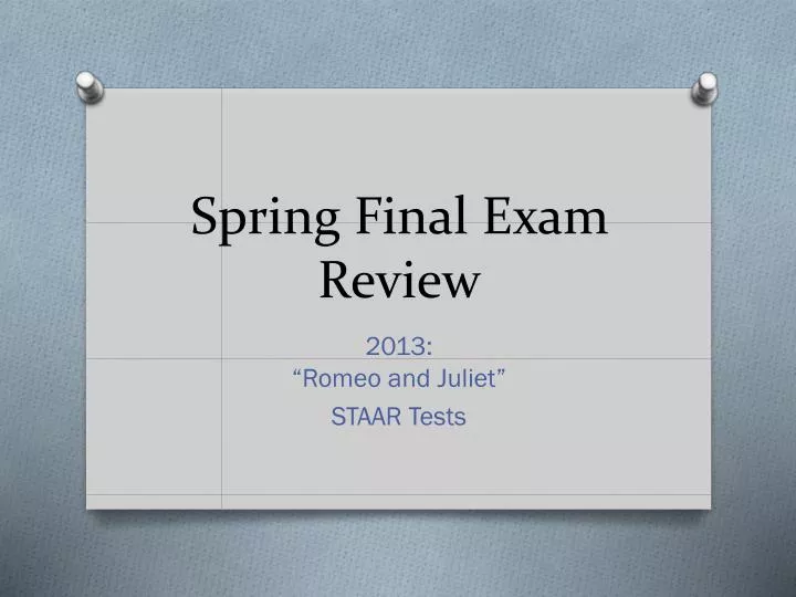 spring final exam review