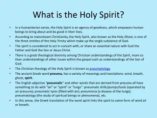 What is the Holy Spirit?