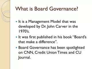 What is Board Governance?