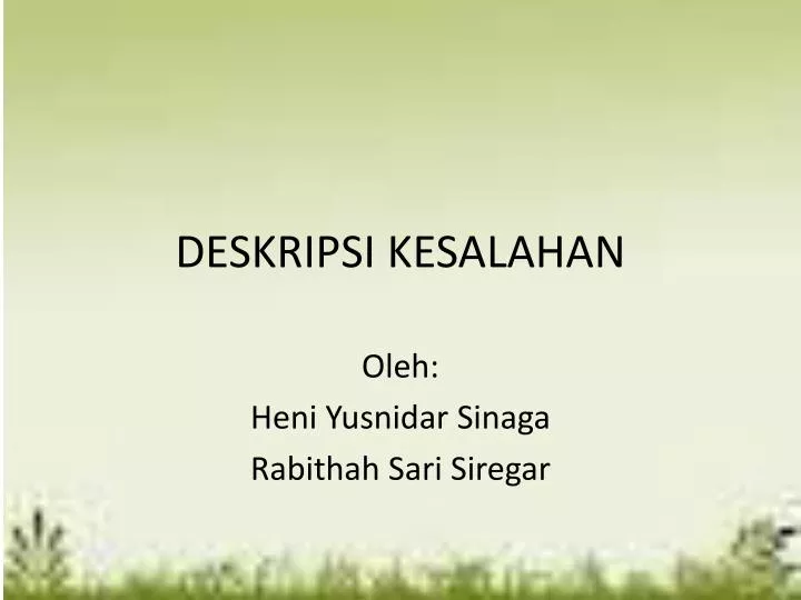 deskripsi kesalahan