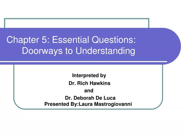 chapter 5 essential questions doorways to understanding