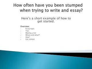 How often have you been stumped when trying to write and essay?