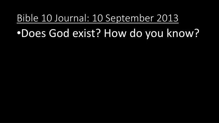 bible 10 journal 10 september 2013