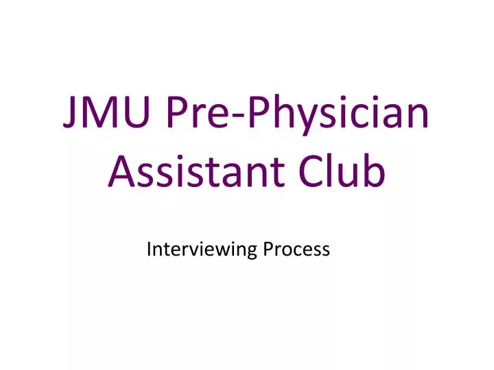 jmu pre physician assistant club