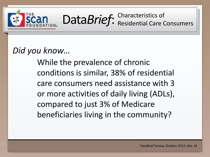 characteristics of residential care consumers