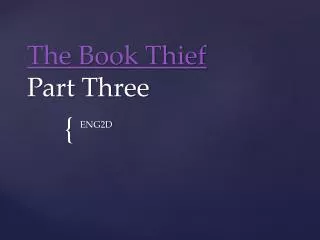 The Book Thief Part Three