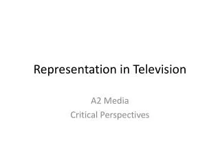 Representation in Television