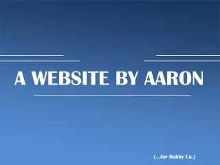 A WEBSITE BY AARON