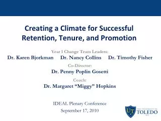 Creating a Climate for Successful Retention, Tenure, and Promotion
