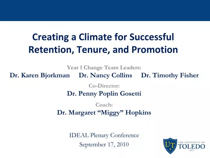 creating a climate for successful retention tenure and promotion