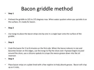 Bacon griddle method