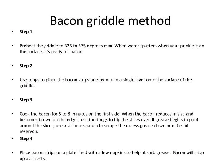 bacon griddle method