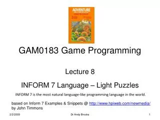 GAM0183 Game Programming