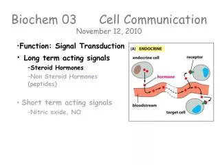Biochem 03	 	 Cell Communication November 12, 2010