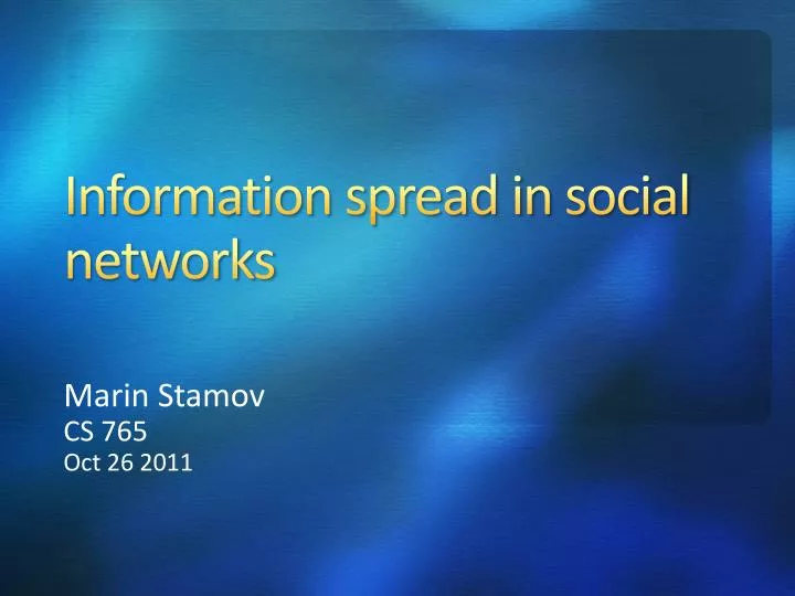 information spread in social networks