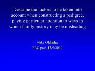Mike Oldridge FRC path 17/9/2010