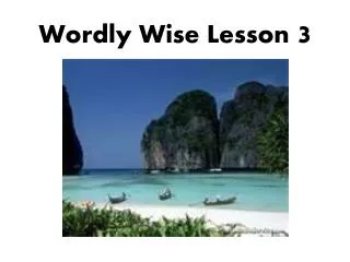 Wordly Wise Lesson 3