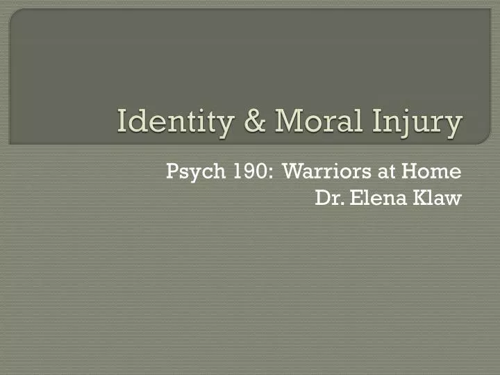 identity moral injury