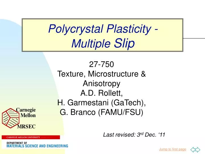 polycrystal plasticity multiple slip