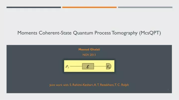 moments coherent state quantum process tomography mcsqpt