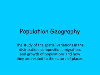 population geography