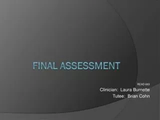 Final Assessment