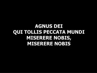 AGNUS DEI QUI TOLLIS PECCATA MUNDI MISERERE NOBIS, MISERERE NOBIS