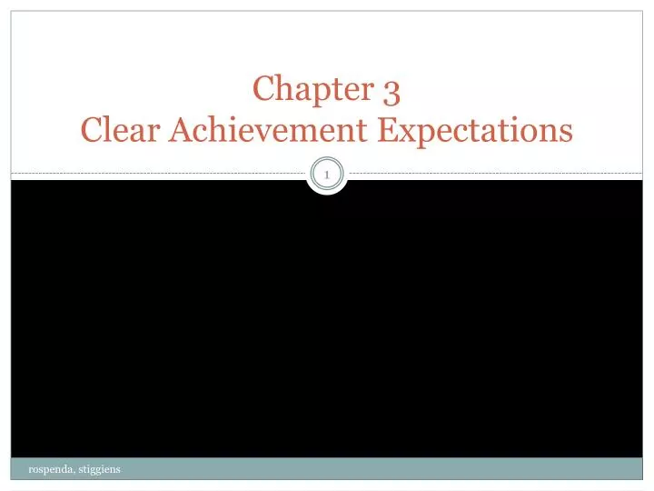 chapter 3 clear achievement expectations
