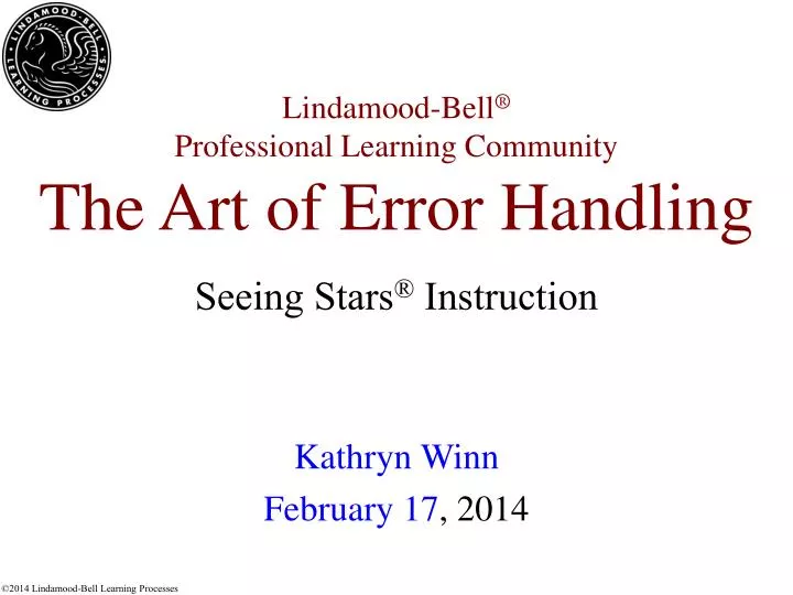 lindamood bell professional learning community the art of error handling