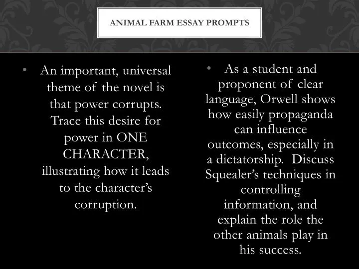 animal farm essay prompts