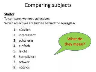 comparing subjects