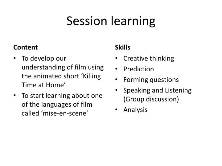 session learning