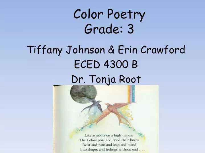 color poetry grade 3