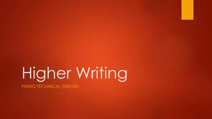 higher writing