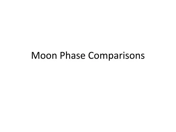 moon phase comparisons