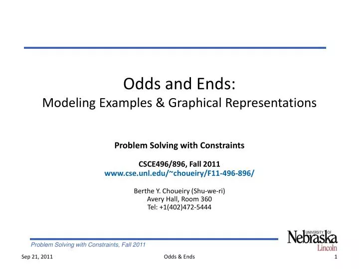odds and ends modeling examples graphical representations