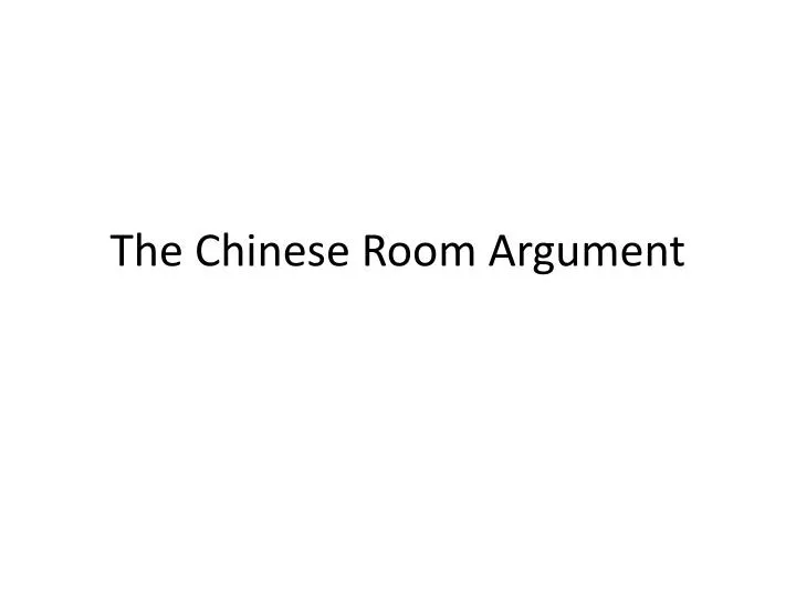 the chinese room argument