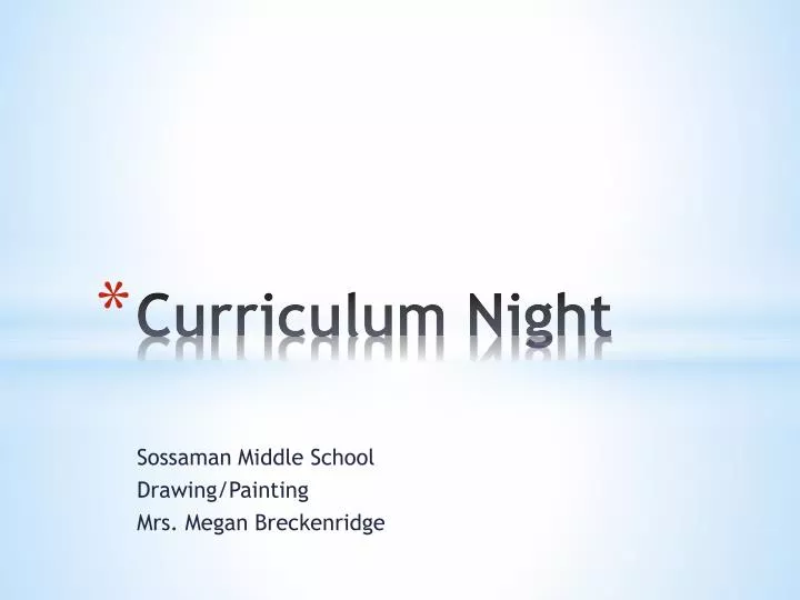 curriculum night