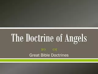 The Doctrine of Angels