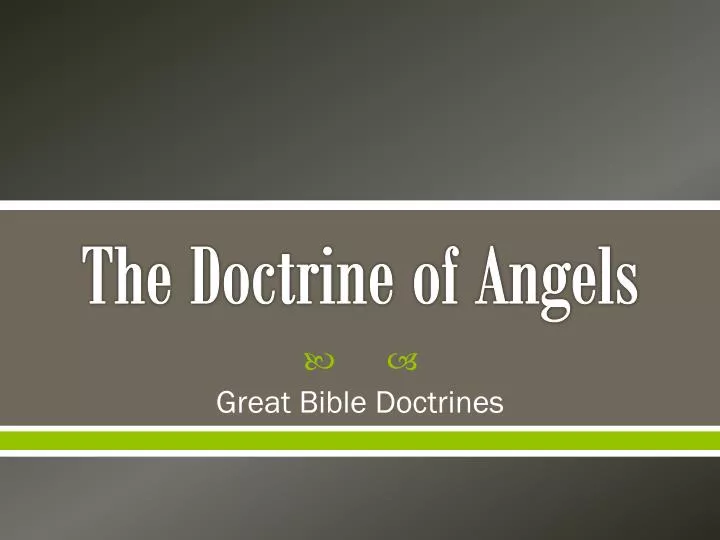 the doctrine of angels