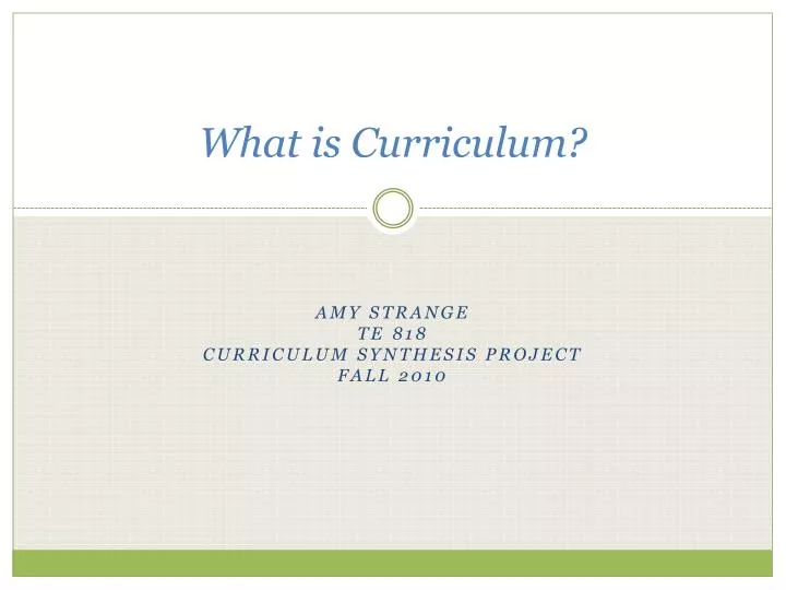 what is curriculum