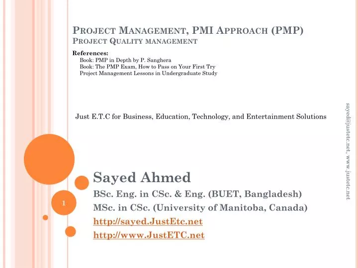 project management pmi approach pmp project quality management