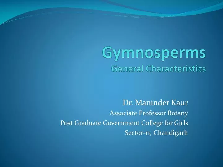 gymnosperms general characteristics