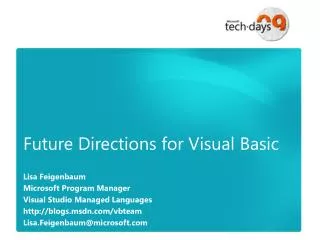 Future Directions for Visual Basic