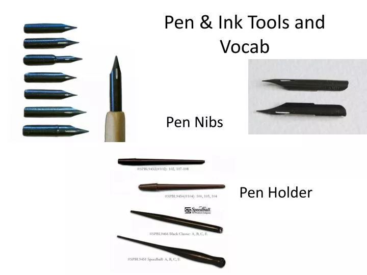 pen ink tools and vocab