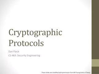 Cryptographic Protocols