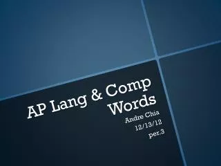 AP Lang &amp; Comp Words