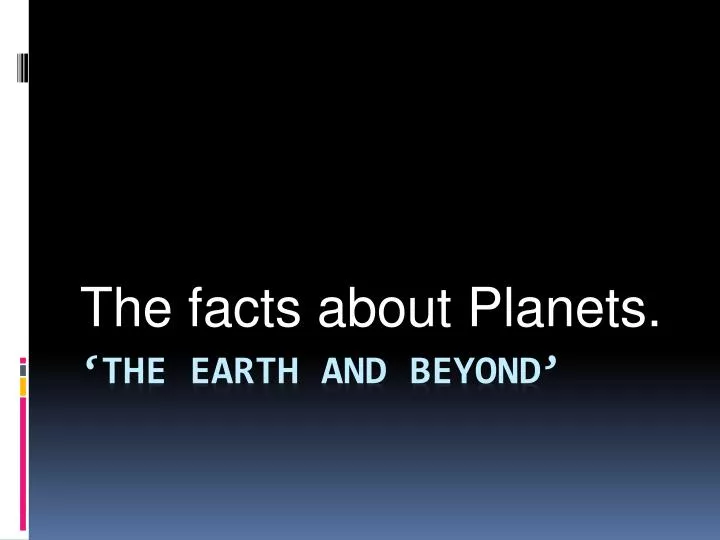 the facts about planets